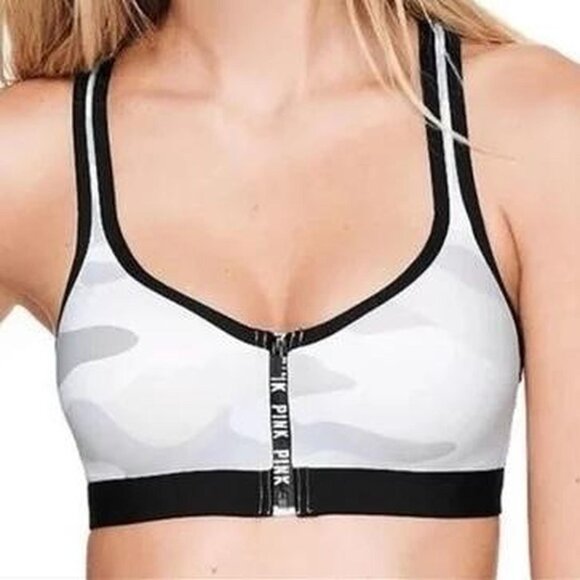 Victoria’s Secret Pink Front Zip Racerback Bra - Picture 2 of 3